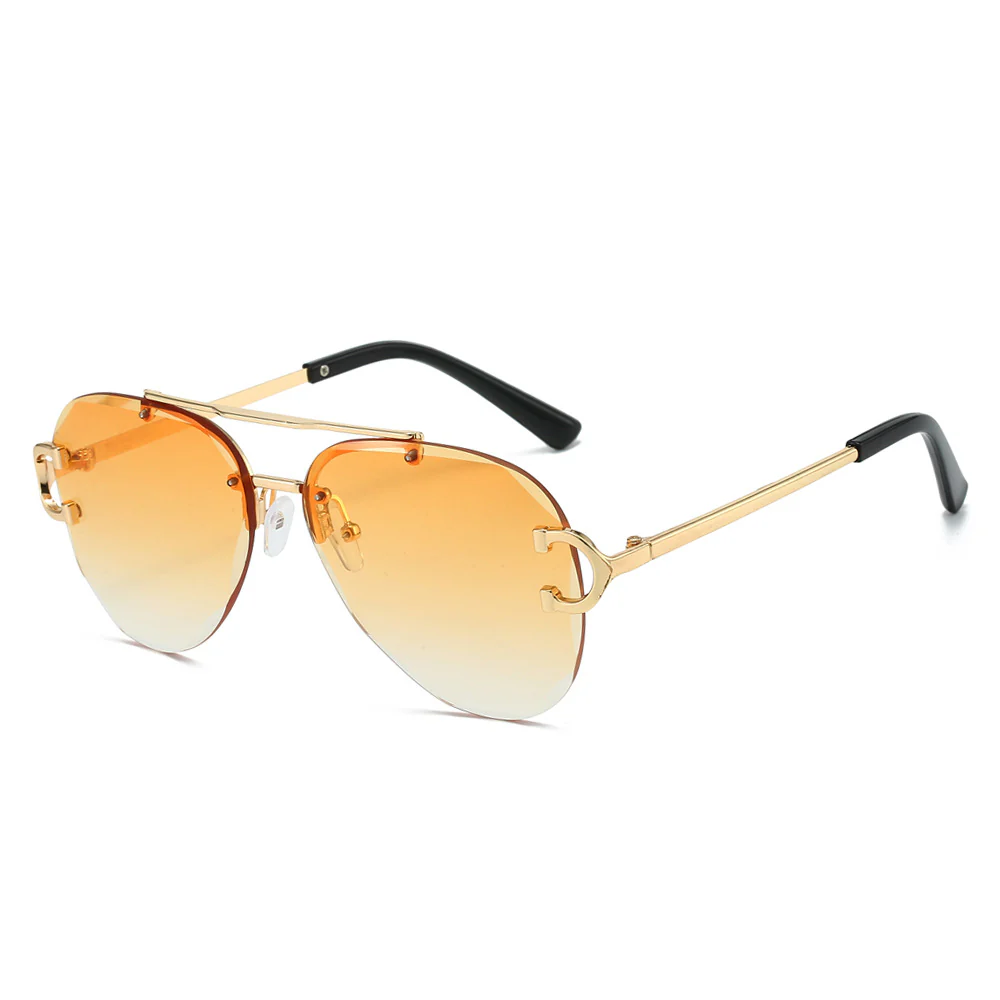 Stylish Blue Gradient Rimless Sunglasses