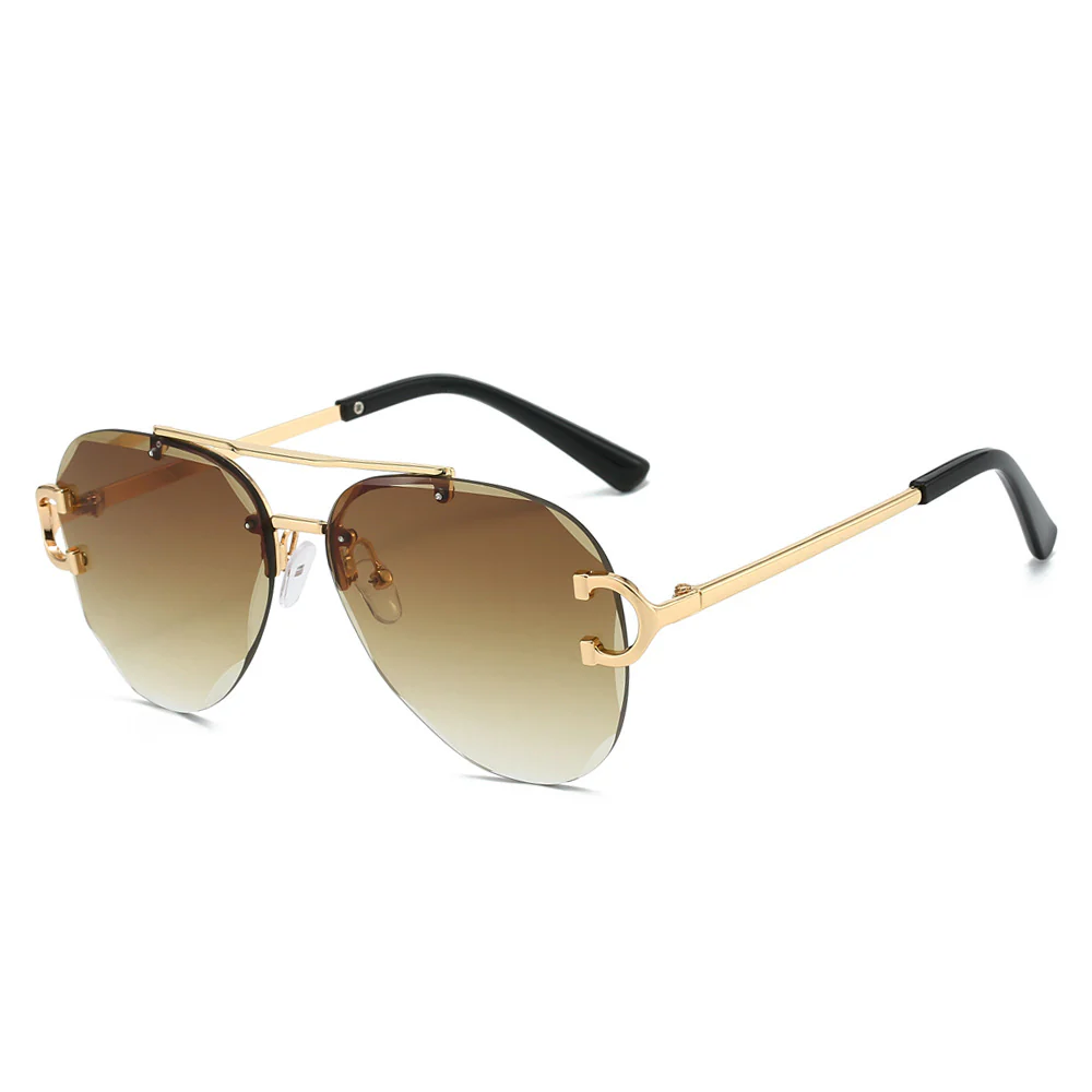 Stylish Blue Gradient Rimless Sunglasses