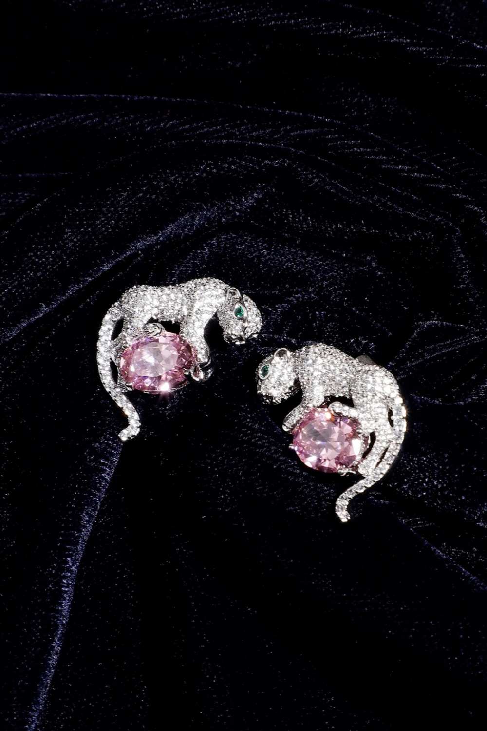 Elegant Panther Claw Crystal Earrings