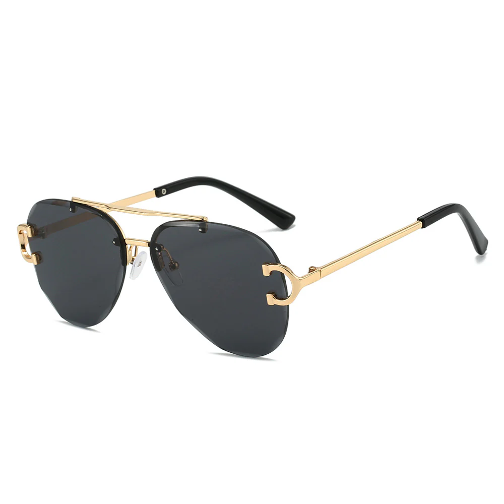 Stylish Blue Gradient Rimless Sunglasses