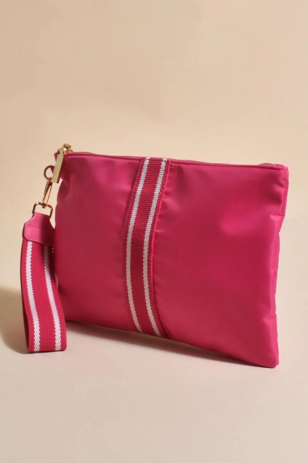 Chic Pink Canvas Clutch