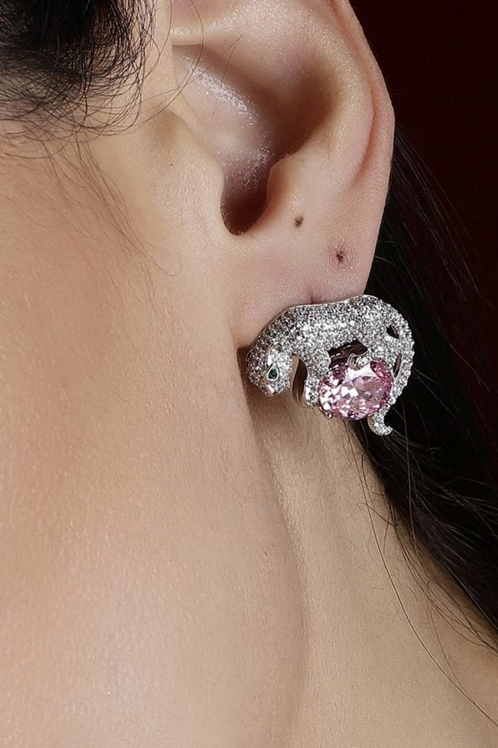 Elegant Panther Claw Crystal Earrings