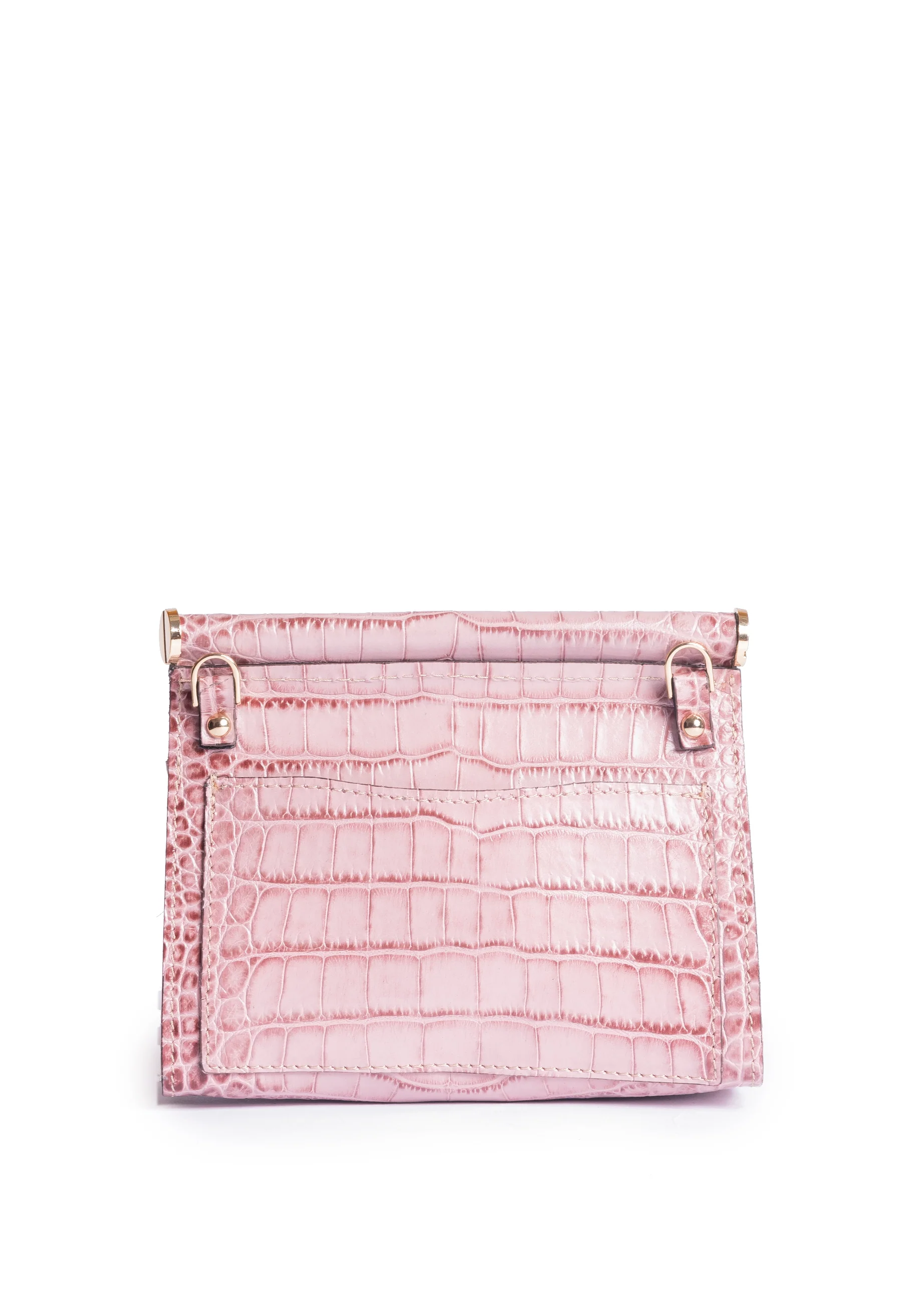 Elegant Faux Leather Croc Crossbody Bag