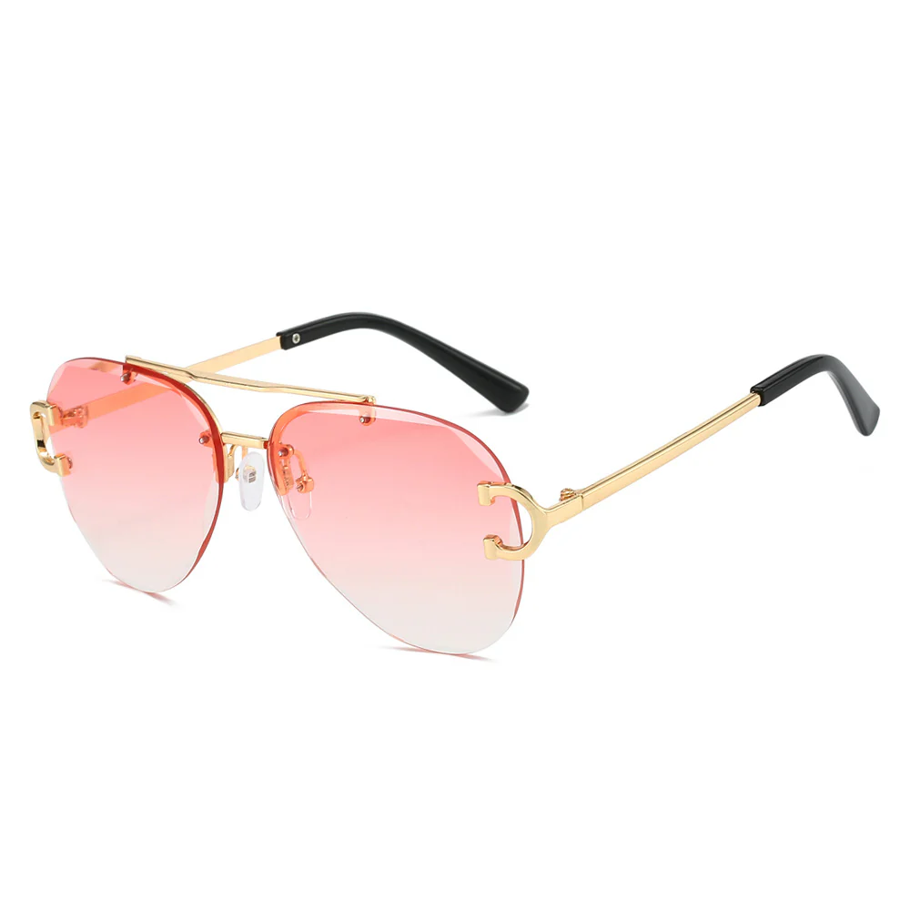 Stylish Blue Gradient Rimless Sunglasses